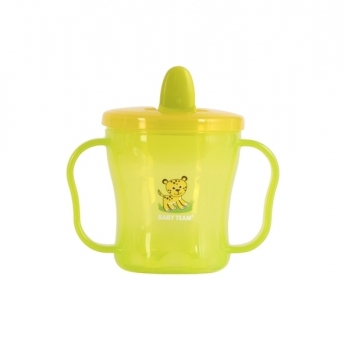 Поїльник з ручками і складним носиком Baby Team, 180 мл, зелений (5002) - Pampik