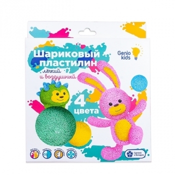 Набор для детской лепки Genio Kids Шариковый пластилин, 4 цвета (TA1801) - Pampik