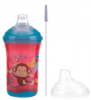 Поїльник-непроливайка Nuby No Spil, із силіконовим носиком, 300 мл, червоний (10348red) - Pampik - 2