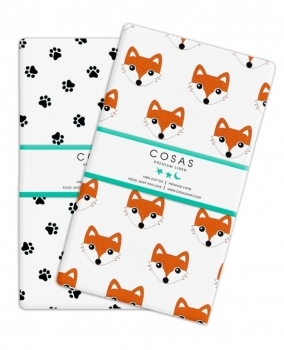 Набор наволочек Cosas Лисичка, бязь, 60х40 см, белый с оранжевым, 2 шт. - Pampik - 2