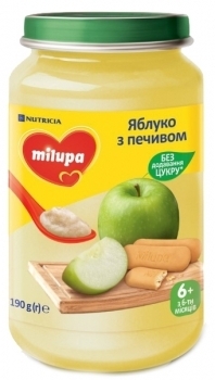 Фруктовое пюре Milupa Яблоко с печеньем, 190 г - Pampik
