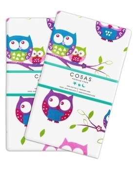 Набір наволочок Cosas Сови, бязь, 60х40 см, білий з фіолетовим, 2 шт. - Pampik - 2