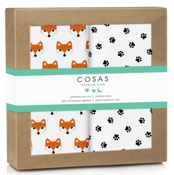 Набор наволочек Cosas Лисичка, бязь, 60х40 см, белый с оранжевым, 2 шт. - Pampik