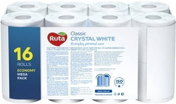 Двошаровий туалетний папір Ruta Classic, білий, 16 рулонів - Pampik - 3