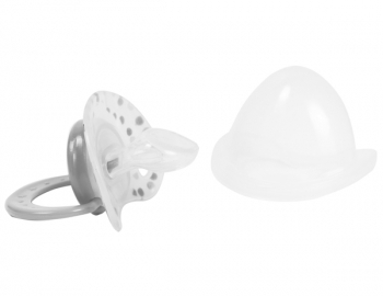 Пустышка силиконовая Курносики, ортодонтическая, с колпачком, 6-12+ мес., синий (7116 син) - Pampik - 2