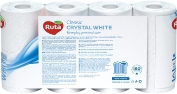 Двошаровий туалетний папір Ruta Classic, білий, 8 рулонів - Pampik - 3