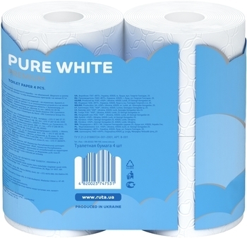 Тришаровий туалетний папір Ruta Pure White, 4 рулони - Pampik - 3