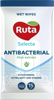 Влажные салфетки Ruta Selecta Antibacterial, 15 шт. - Pampik
