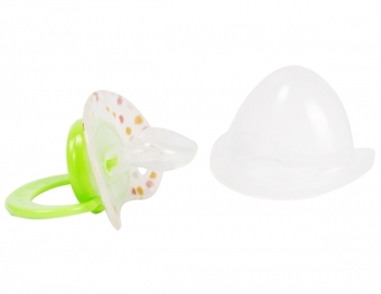 Пустышка силиконовая Курносики, ортодонтическая, с колпачком, 6-12+ мес., салатовый (7116 сал) - Pampik - 2