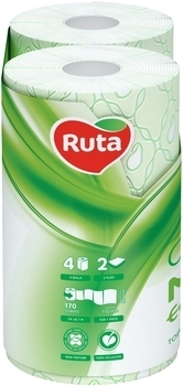 Двухслойная туалетная бумага Ruta Classic, зеленый, 4 рулона - Pampik - 2