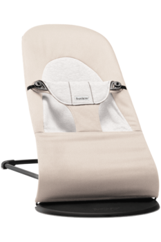 Крісло-шезлонг BabyBjorn Balance Soft cotton/jersey, бежевий з сірим - Pampik