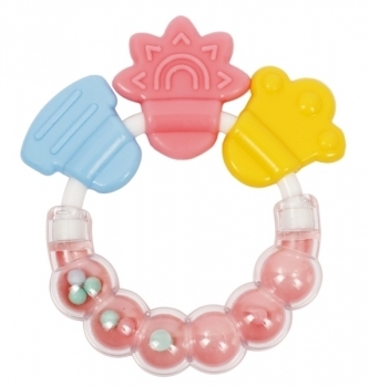 Прорізувач-брязкальце Курносики, рожевий (7044 рож) - Pampik