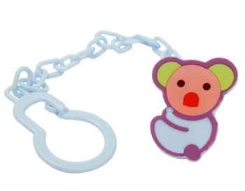 Цепочка для пустышки Курносики Коала, с клипсой, голубой (7092 гол) - Pampik