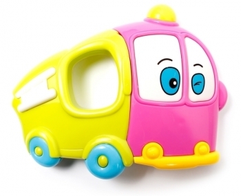 Игрушка-погремушка Курносики Аварийка, желтый с розовым (7126) - Pampik