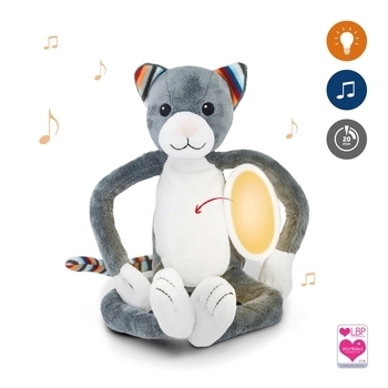 Мягкая игрушка Zazu Katie Котик с ночником, 19 см (ZA-KATIE-01) - Pampik