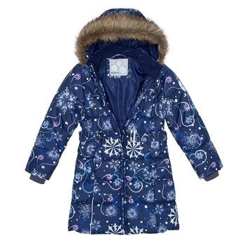 Термопальто Huppa Yacaranda, р.140, темно-синій з принтом (12030030-94286-140) - Pampik - 2