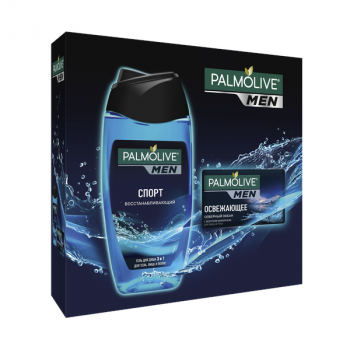 Подарочный набор Palmolive Men: гель для душа Спорт, 250 мл + мыло Северный Океан, 90 г - Pampik