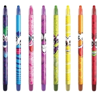 Набір ароматних воскових олівців для малювання Scentos Веселка, 8 кольорів (41102) - Pampik - 2