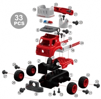 Конструктор DIY Spatial Creativity Пожежний кран, червоний (CJ-1365107) - Pampik - 2