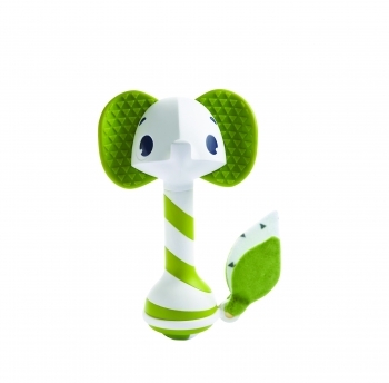 Іграшка-брязкальце Tiny Love Слоненя Сем, білий з зеленим (1177000458) - Pampik