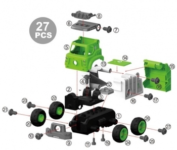 Конструктор DIY Spatial Creativity Сміттєвоз, зелений (CJ-1365113) - Pampik - 2