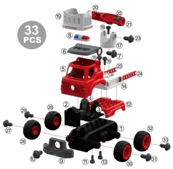 Конструктор DIY Spatial Creativity Пожежний кран, червоний (CJ-1365108) - Pampik - 5