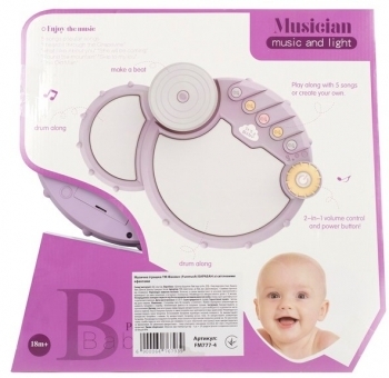 Музична іграшка Funmuch Барабан зі світловими ефектами (FM777-4) - Pampik - 2