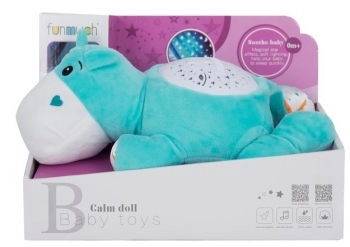 Музична м'яка іграшка-проектор Funmuch Бегемот (FM666-6) - Pampik - 3