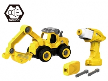 Конструктор DIY Spatial Creativity Экскаватор, желтый (CJ-1365027) - Pampik