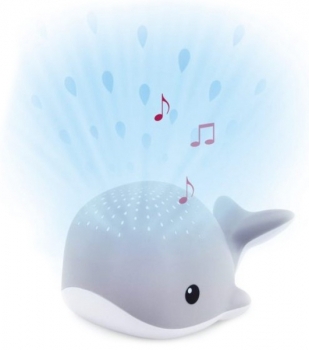 Музыкальный ночник-проектор Zazu Wally Кит, серый (ZA-WALLY-01) - Pampik