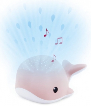 Музыкальный ночник-проектор Zazu Wally Кит, розовый (ZA-WALLY-03) - Pampik