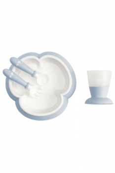 Набор детской посуды BabyBjorn Baby Feeding Set Powder Blue (078167) - Pampik