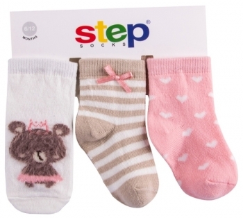 

Носки Step Socks Baby Collection Мишка, р., 3 пары (10030, Розовый