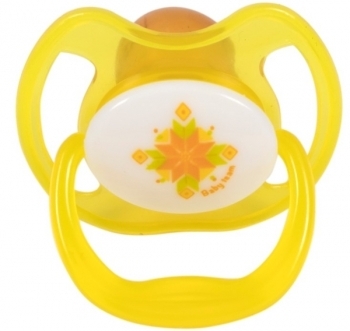 Пустушка латексна класична Baby Team, 6+, жовтий (3222) - Pampik