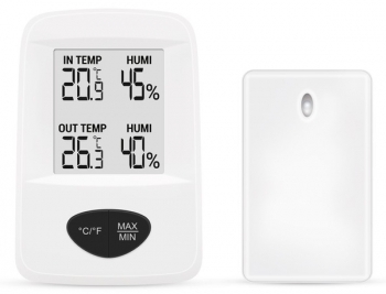 Цифровой гигрометр-термометр Стеклоприбор Т-20, белый - Pampik