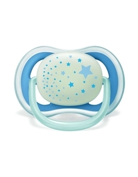 Пустушка для хлопчика Philips Avent Air Нічна, 6-18 місяців, 2 шт. (SCF376/21) - Pampik - 2