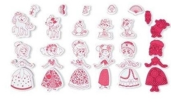 Набір штампів Janod Принцеси, 30 шт. (J07799) - Pampik