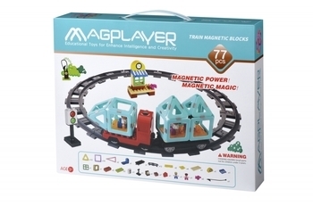 Конструктор Magplayer Поезд, 77 элементов (MPH2-77) - Pampik