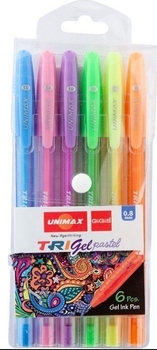 Набор гелевых ручек Unimax Trigel Pastel, 6 шт. (UX-144) - Pampik