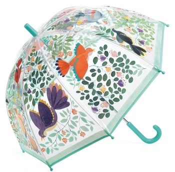Парасолька Djeсo Квіти і птиці, бірюзовий (DD04804) - Pampik