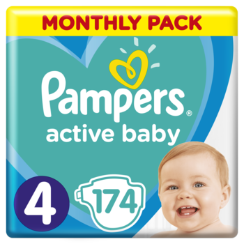 Підгузки Pampers Active Baby 4 (9-14 кг), 174 шт. - Pampik