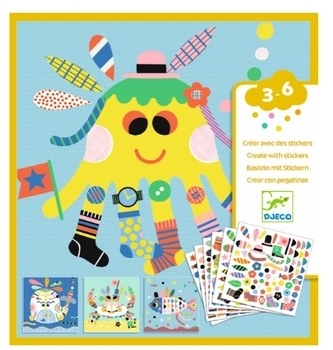 Набір для творчості Djeco Художній комплект з наклейками Марінс (DJ08931) - Pampik