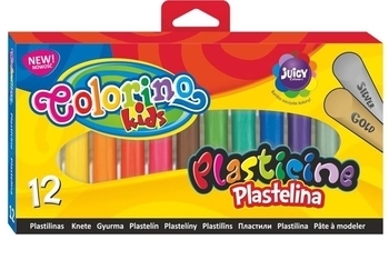 Пластилин Colorino Стандартные цвета + золото, серебро, 12 цветов (42673PTR) - Pampik