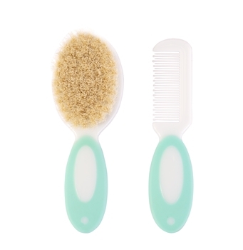 Натуральная щетка и расческа для волос Baby Team, мятный (7106) - Pampik - 4