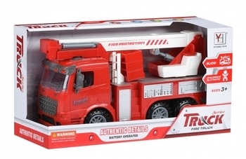 Інерційна пожежна машина Same Toy Truck з підйомним краном (98-617Ut) - Pampik - 3