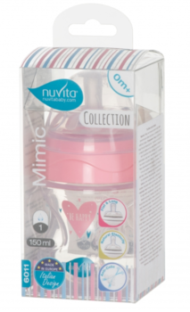 Пляшка для годування Nuvita Mimic Collection, антиколікова, 150 мл, рожевий (NV6011ROSA) - Pampik - 2