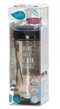 Пляшка для годування Nuvita Mimic Cool, антиколікова, 330 мл, чорний (NV6052BLACK) - Pampik - 3