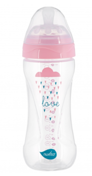 Пляшка для годування Nuvita Mimic Collection, антиколікова, 330 мл, рожевий (NV6051ROSA) - Pampik