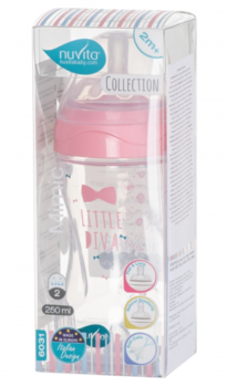 Пляшка для годування Nuvita Mimic Collection, антиколікова, 250 мл, рожевий (NV6031ROSA) - Pampik - 3