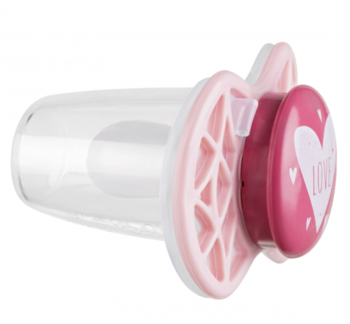 Силиконовая симметричная пустышка Nuvita Air55 Cool Love, 0+ мес. (NV7065PR) - Pampik - 2